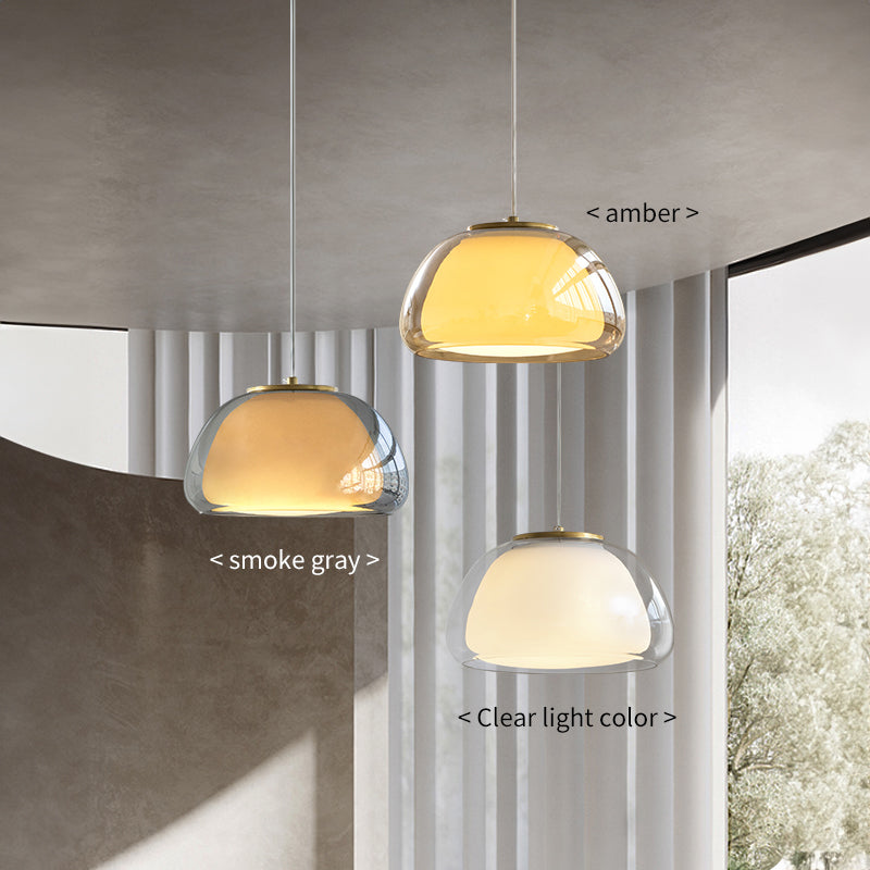 Amber Pendant Light with Smoky Glass Shade | Simple & Elegant Design no.9995