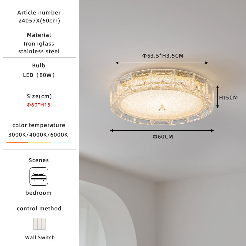 Modern Luxe Clear Glass Round LED Ceiling Light no.24057