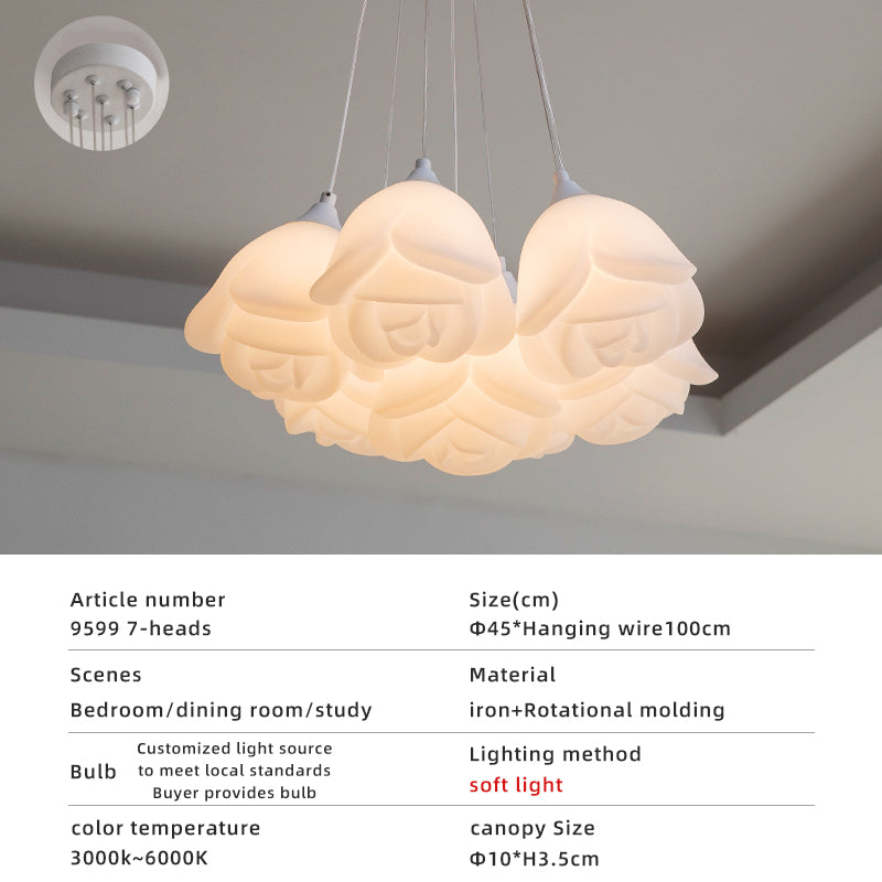 6-head chandelier size chart