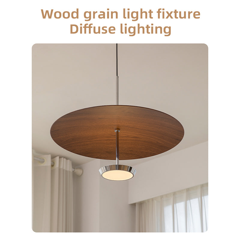 Wood Grain Pendant Light - Soft Diffused Lighting, Dual Emission no.24053