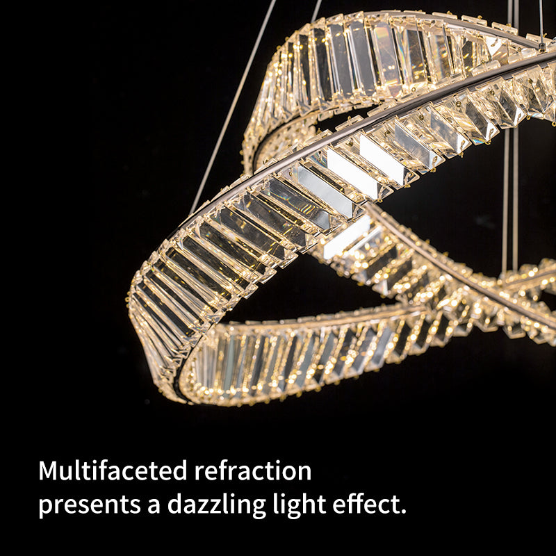 Crystal chandelier with dazzling refraction