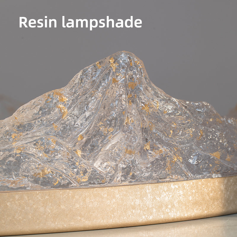 Crystal-like resin mountain lampshade