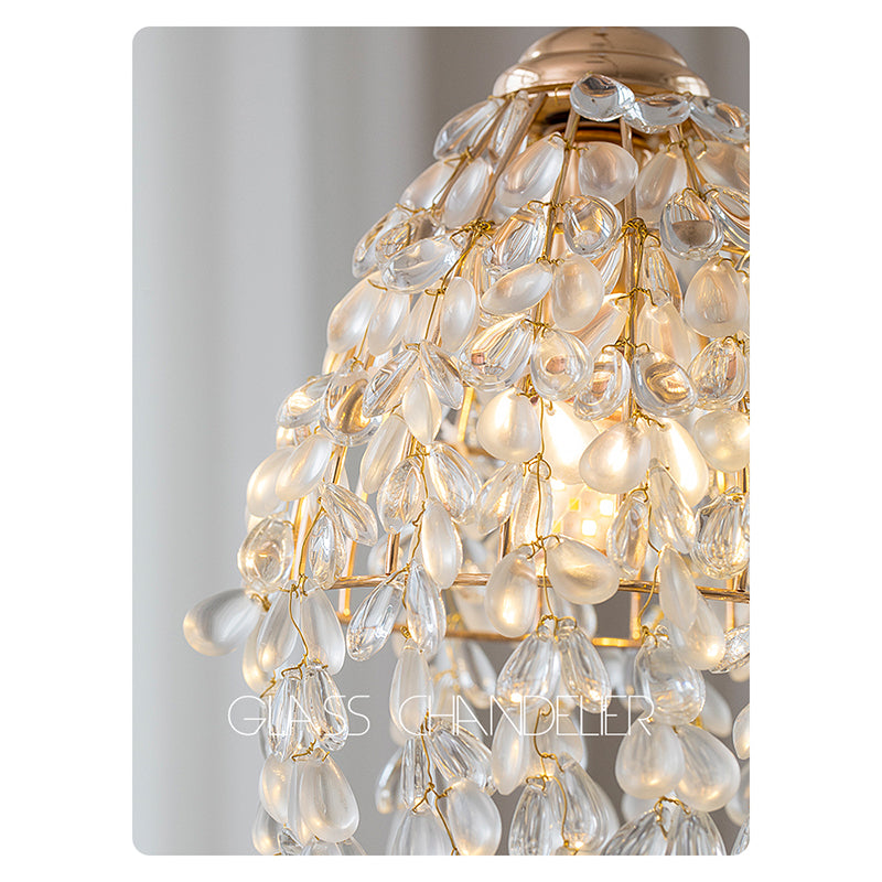 Grape Design Pendant light with Crystal Droplets&Elegant Gold no.24072