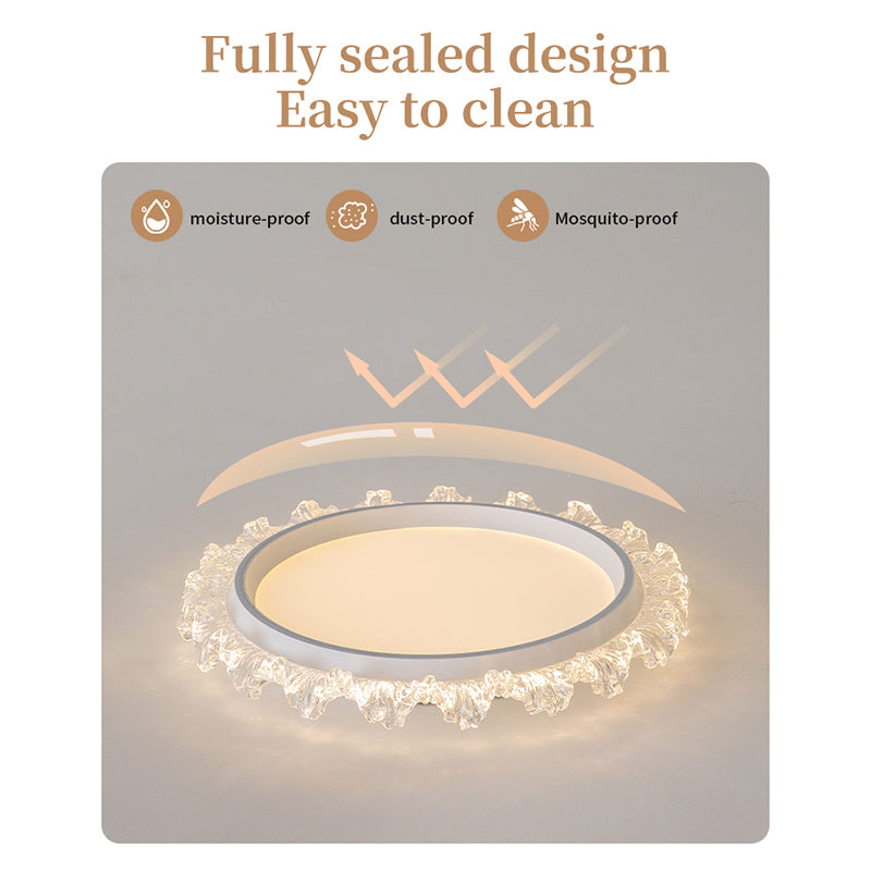 Sunburst ceiling light, sealed