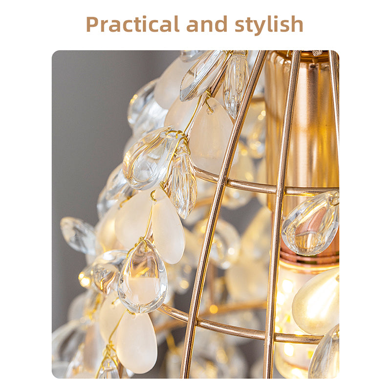 Grape Design Pendant light with Crystal Droplets&Elegant Gold no.24072