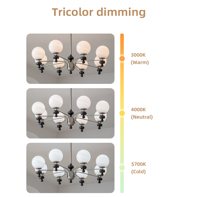 Tricolor dimming chandelier