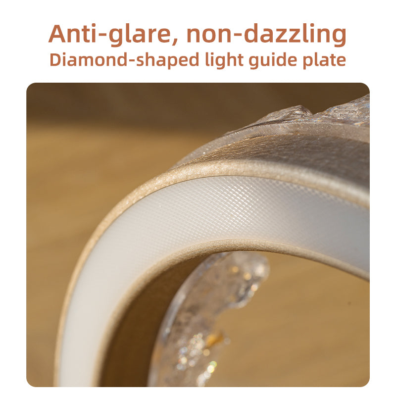 Anti-glare diamond guide, soft lighting