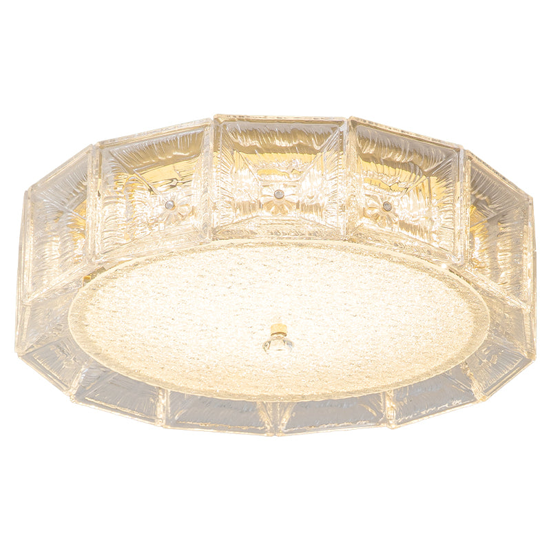 Modern Luxe Clear Glass Round LED Ceiling Light no.24057