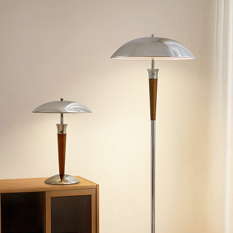 Retro wood and metal lamp