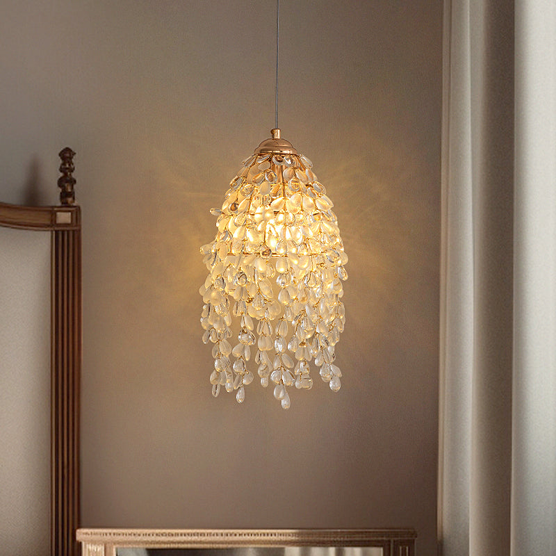 Grape Design Pendant light with Crystal Droplets&Elegant Gold no.24072