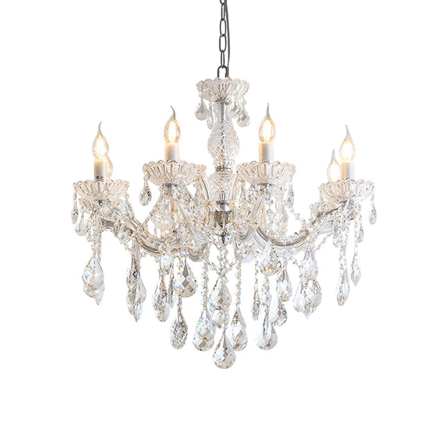 Chrome 8-Light Traditional Glass Crystal Chandelier no.9917