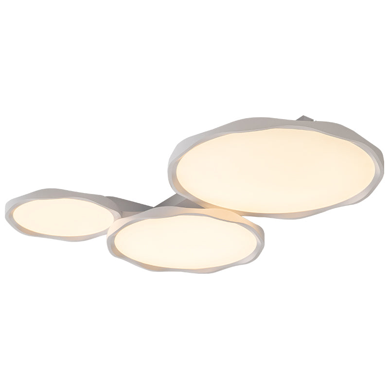 Modern tri-disc ceiling light fixture  white background image