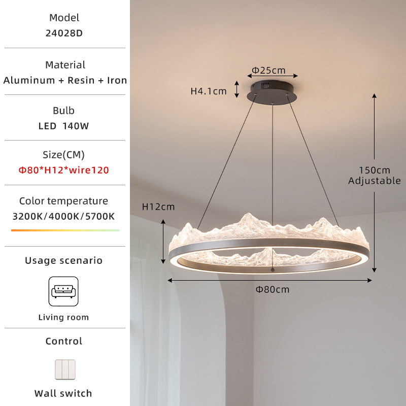 Mountain ring chandelier 80cm size