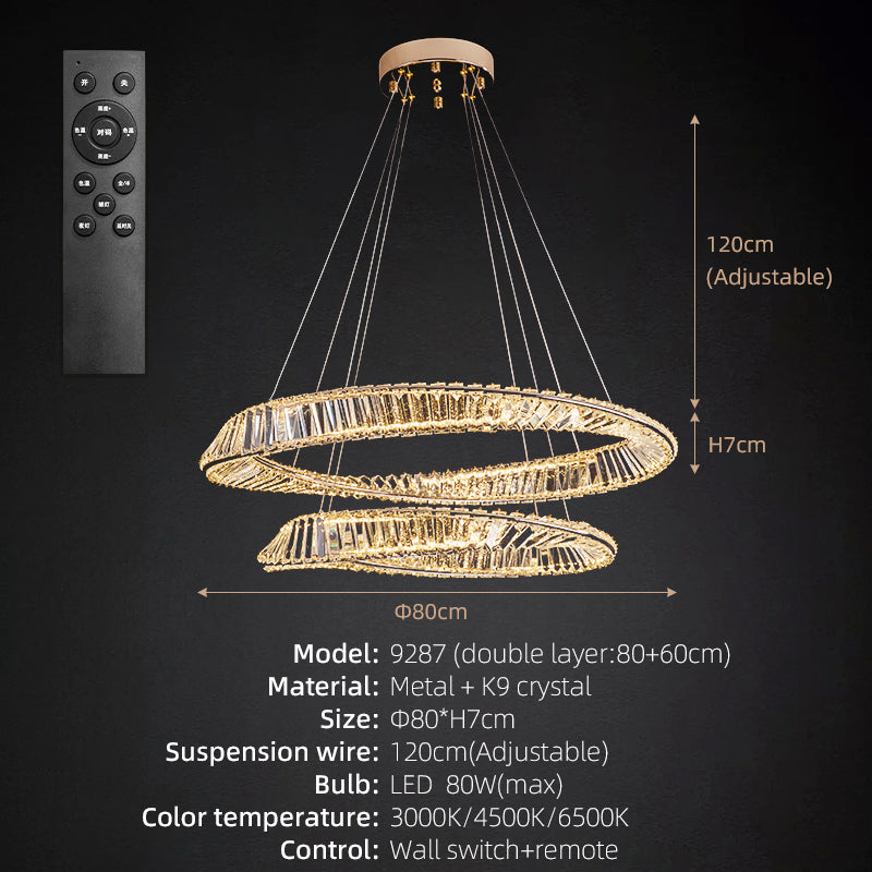 Luxury crystal chandelier size