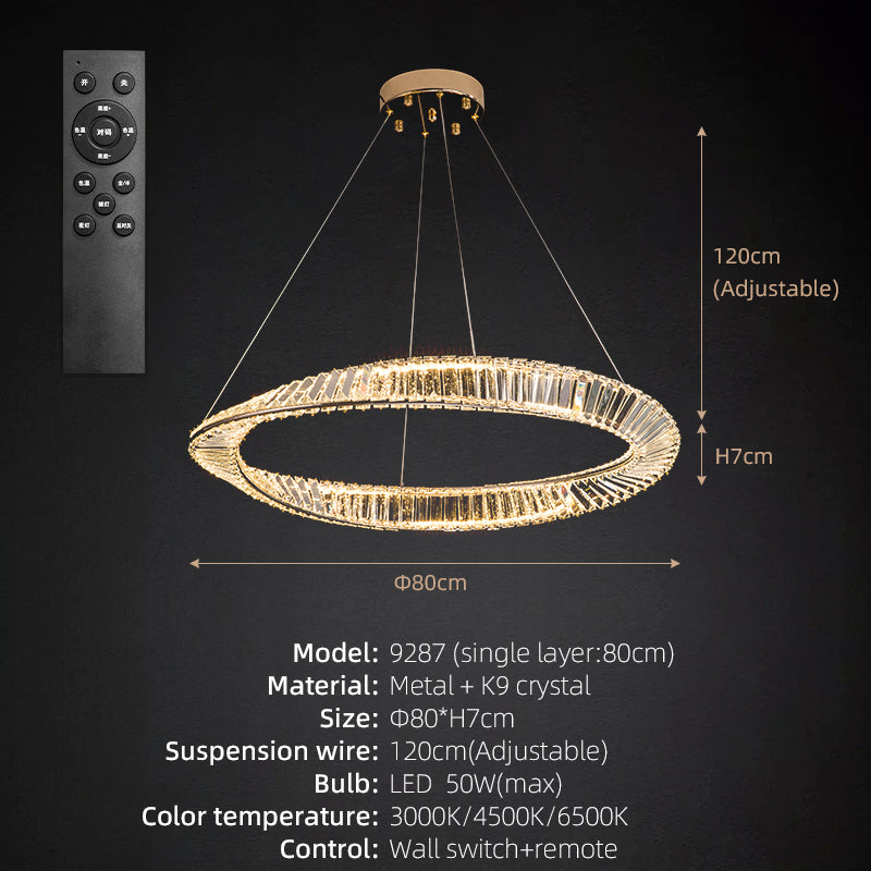 Luxury crystal chandelier size