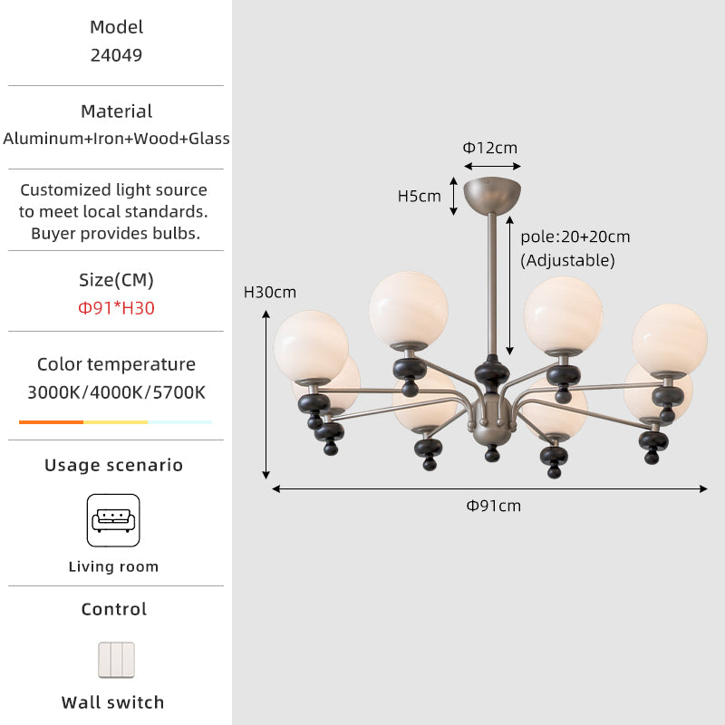 Modern living room chandelier  8-hand size