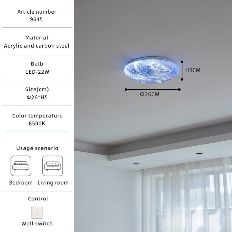 Moon and Earth Modern LED Ceiling Light no.9645