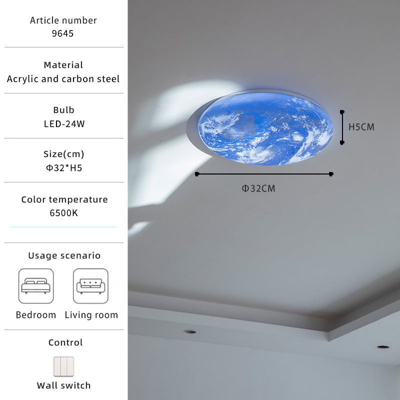 Moon and Earth Modern LED Ceiling Light no.9645