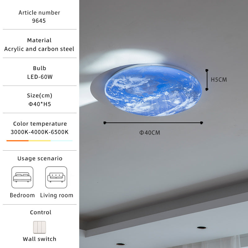 Moon and Earth Modern LED Ceiling Light no.9645