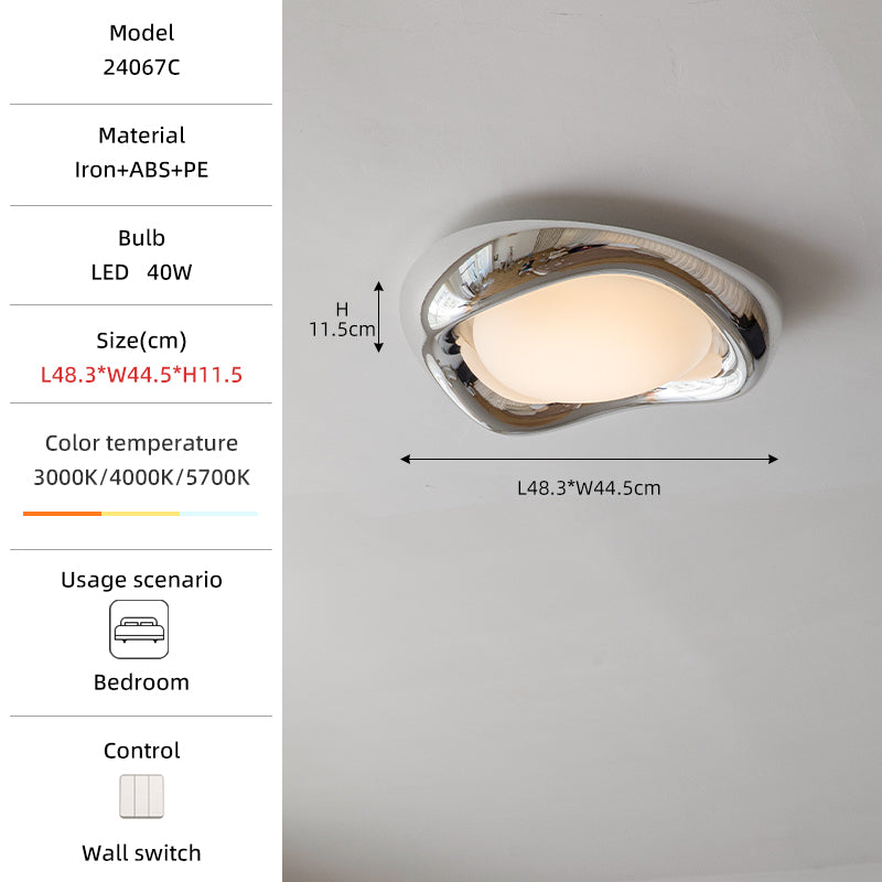 Pebble-shaped iron and ABS ceiling light specs