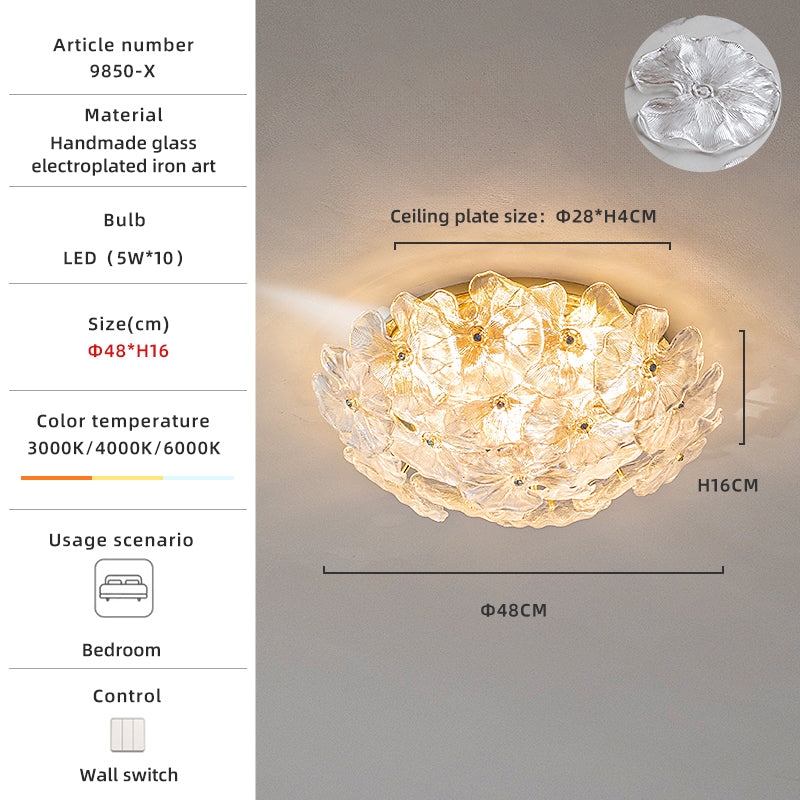 Lotus Flower 19" Wide Clear Glass LED Ceiling Light no.9850