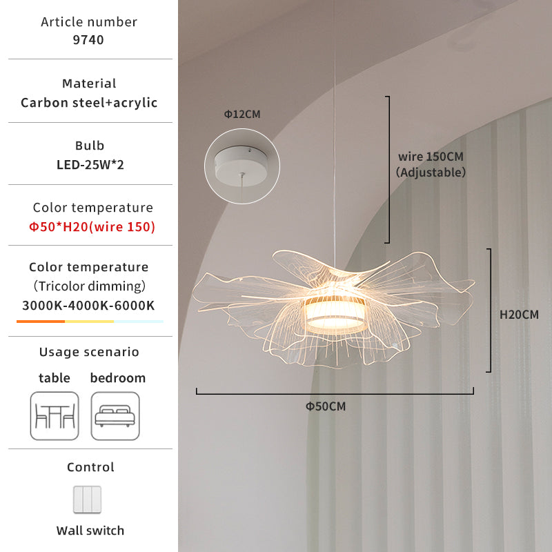 Flower-shaped dining chandelier specs