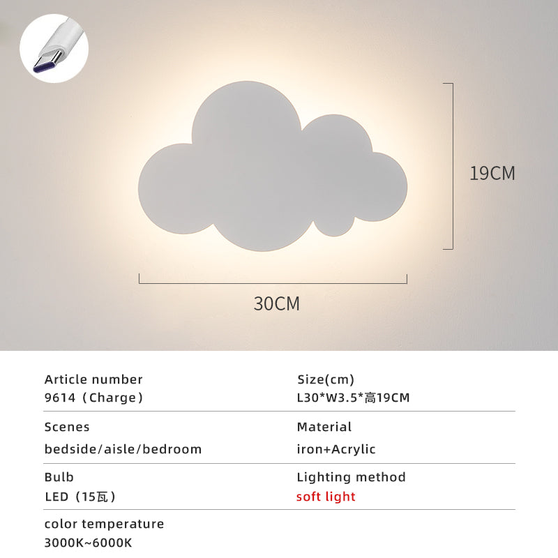 Detail of cloud wall light fixture  size details.