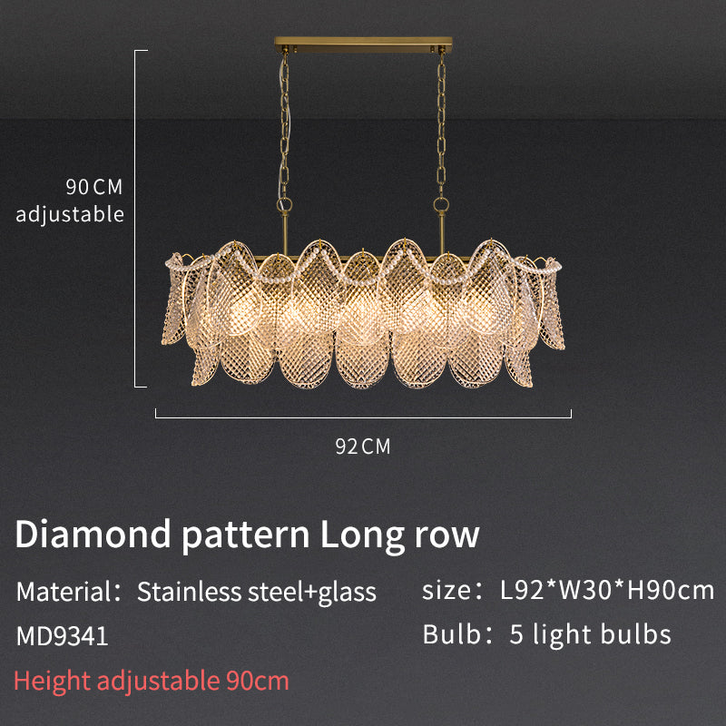 Smoke Glass and Soft Gold Pearl Pendant Light Chandelier no.9341