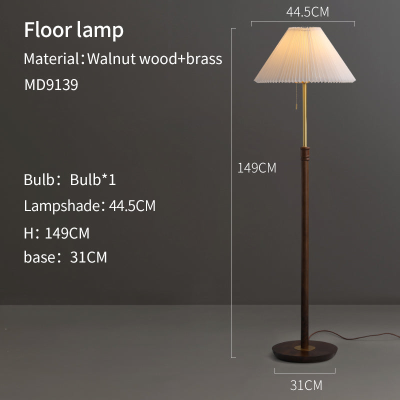 Walnut floor lamp