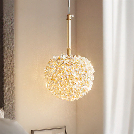 Baroque Crystal Pendant Light | Gold & Clear Crystal, Two Sizes