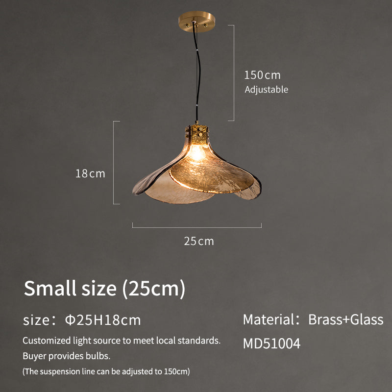 Smoked Glass and Brass Handcrafted Pendant Light no.51004