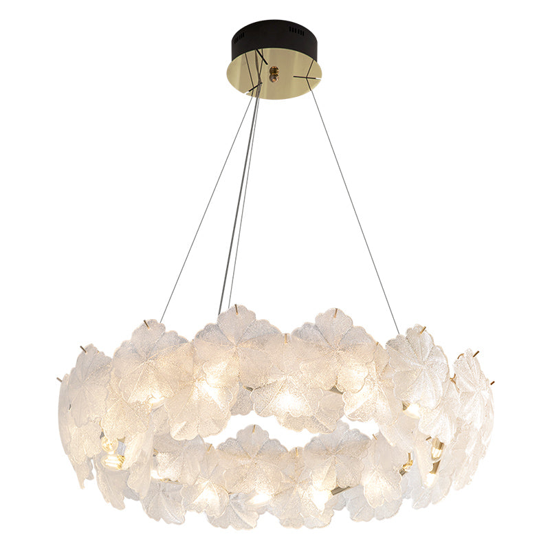 Snowflake Glass and Soft Gold Pendant Light Chandelier no.9703