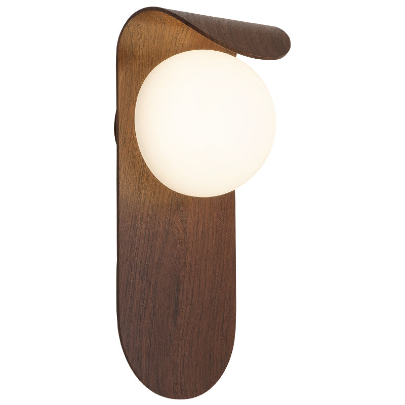 Chinese wood grain retro wall lamp with white background