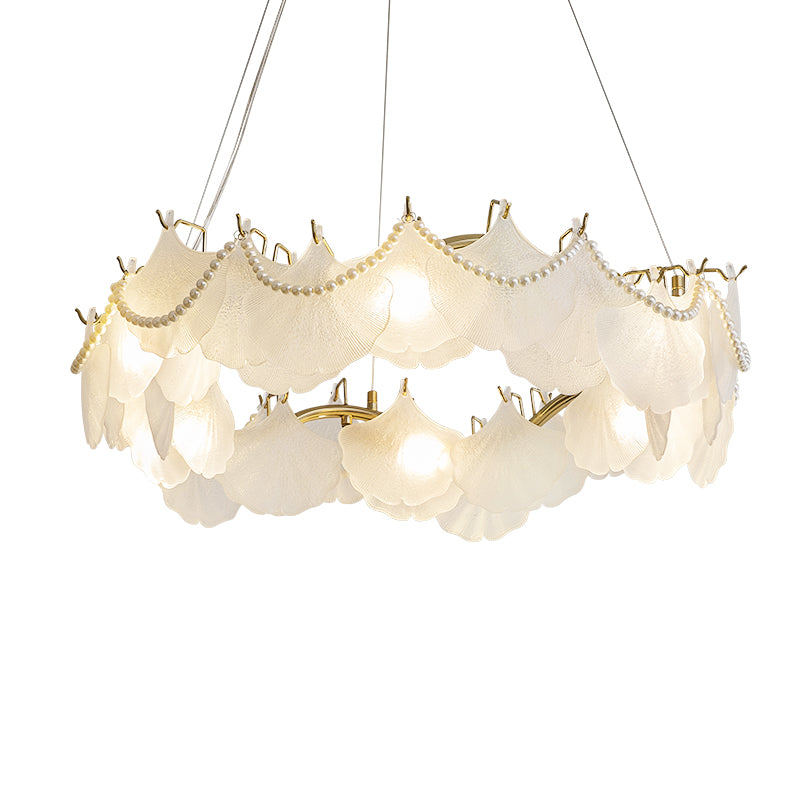 Ginkgo leaf chandelier   white background image