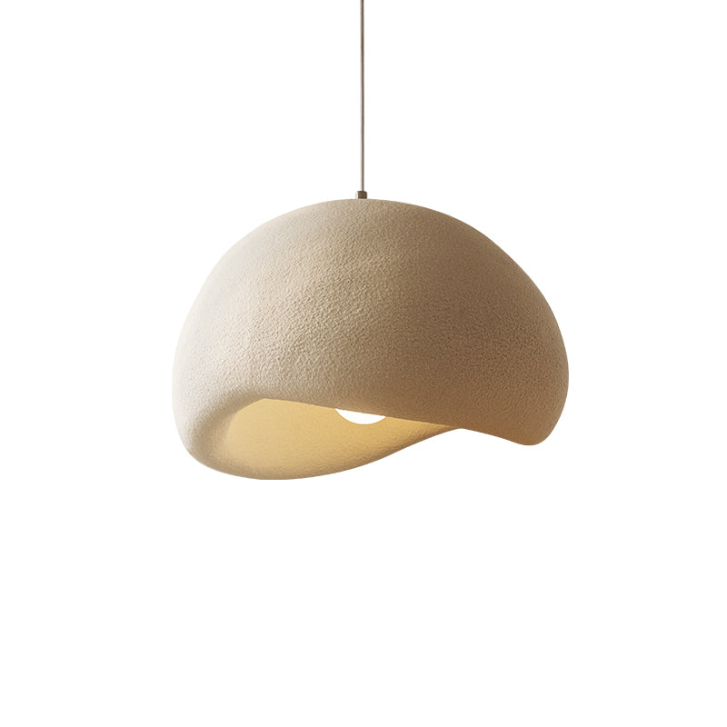 Modern Fiberglass&Iron Beige Dome Pendant Light no.9697