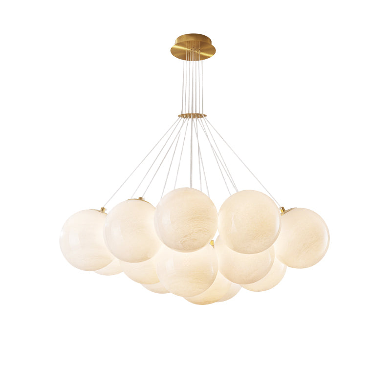 Balloon 13-Light Gold And White Glass Pendant Light no.9687