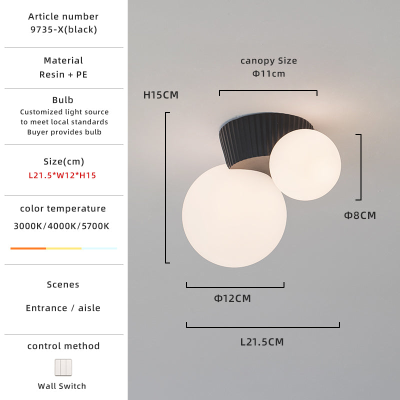 Black cactus ceiling light specs.