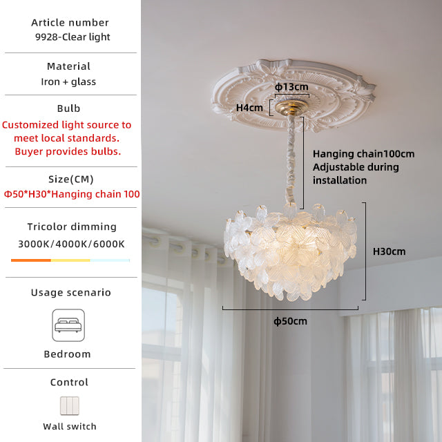 Clear glass chandelier dimensions