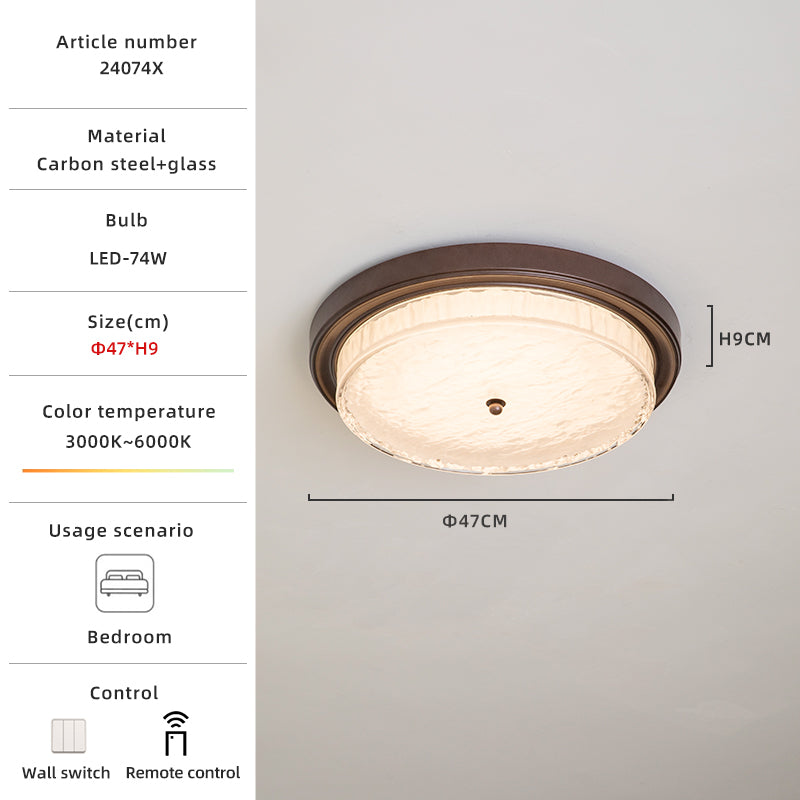 Bronze and Glass Round LED Ceiling Light no.24074