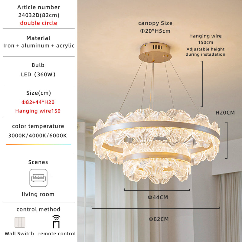 Dual-layer Lotus Pendant Light