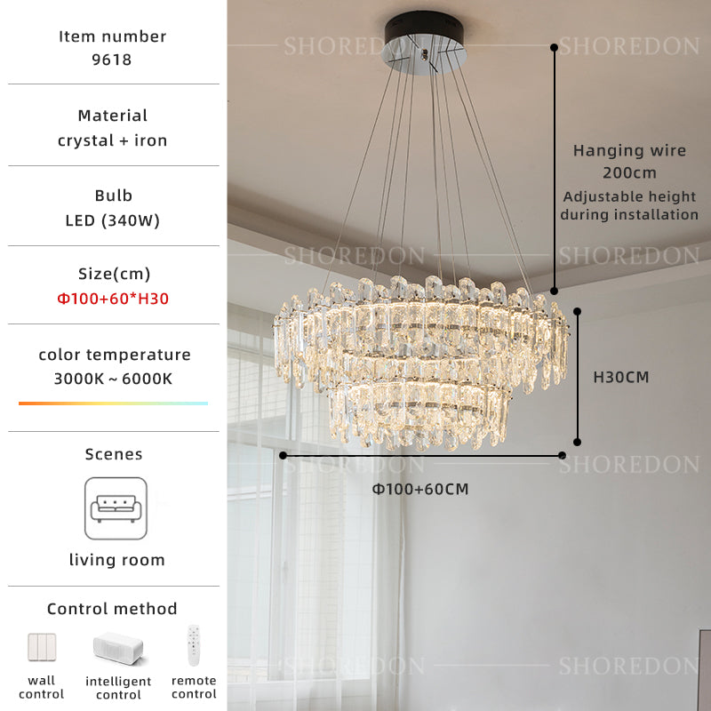 Chrome Crystal Chandelier - Modern Luxury Light 6-Sizes Available no.9618