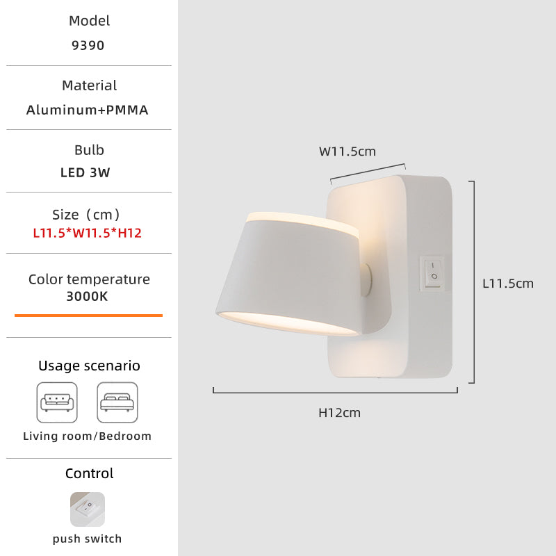 The lamp holder can adjust the white size of the minimalist wall lamp