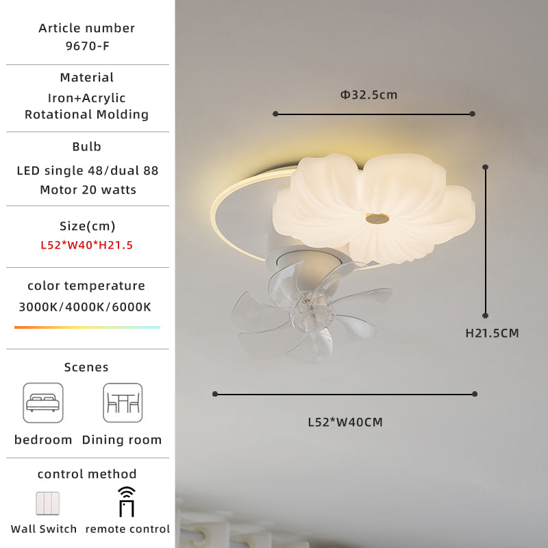 Modern Flower LED Ceiling Fan With Remote no.9670