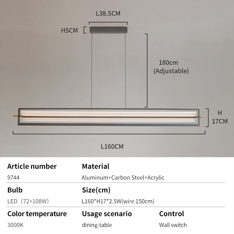 Modern dining light dimensions