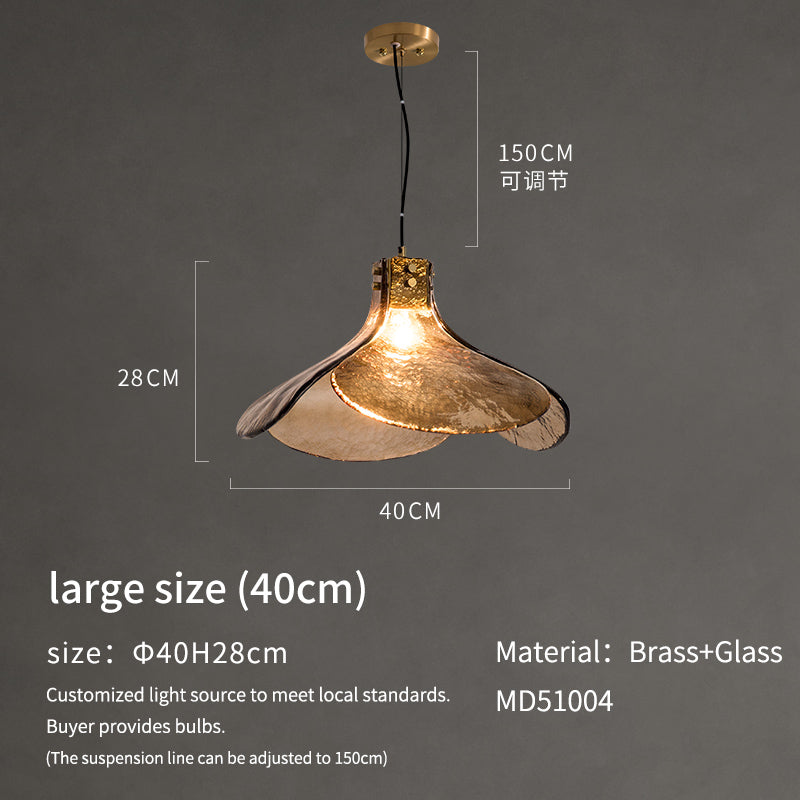 Smoked Glass and Brass Handcrafted Pendant Light no.51004