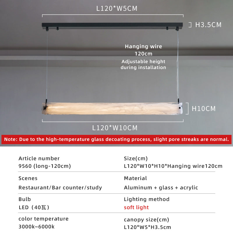 Cloud fog glass dining light dimensions