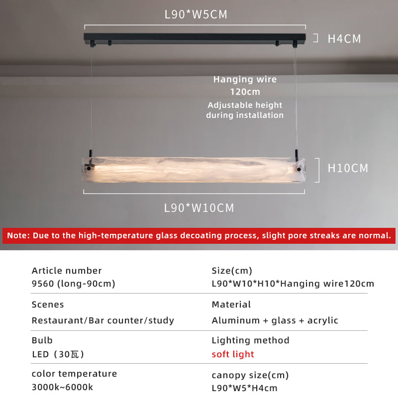 Cloud fog glass dining light dimensions