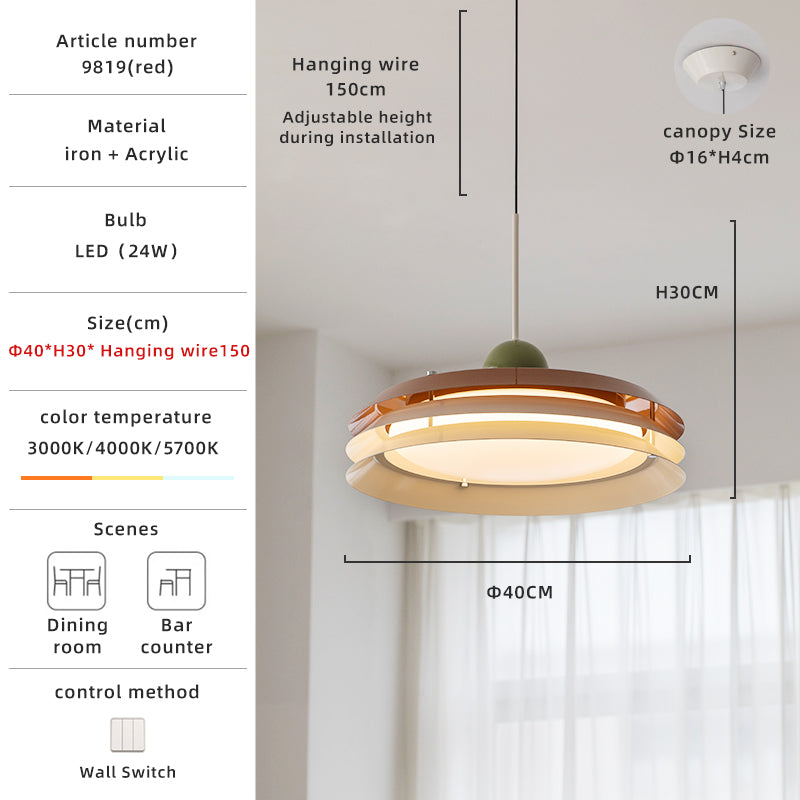 Frisbee  Modern Metal 2-Color Dome Pendant Light no.9819