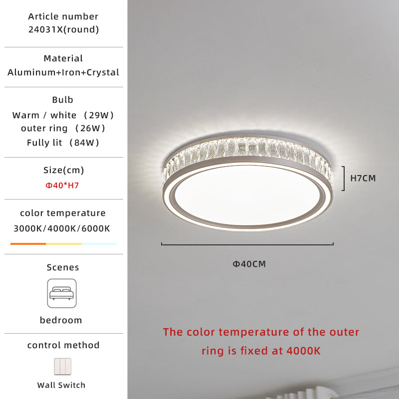 Champagne Crystal Round LED Ceiling Light no.24031