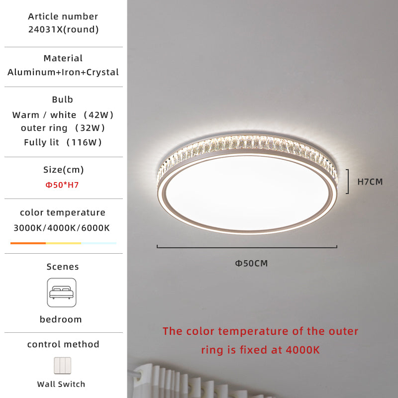 Champagne Crystal Round LED Ceiling Light no.24031